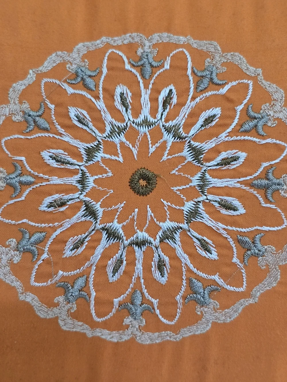 MADISON PARK Decorative Bed Pillow Orange Embroidered Rectangular 12 x‎ 18
